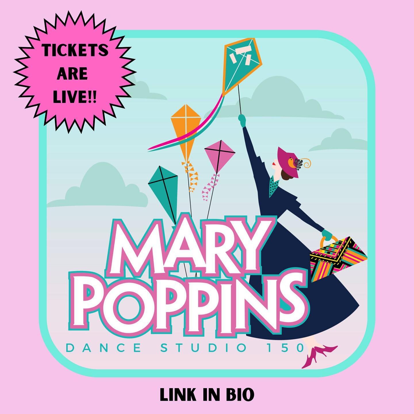 🎟️Tickets for Mary Poppins are live!! Click the link in our bio for all the details! 🎟️

Winds in the East, mist coming in, like something is brewing and about to begin. Join us as we fly a kite into Dance Studio 150&rsquo;s twelfth season for a su