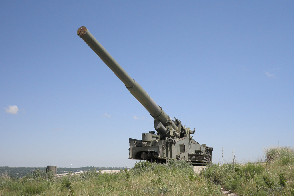 Fort Riley, Kansas: The atomic cannon was a huge piece of ordnance built by the US in the mid-1950s to hurl nuclear shells far enough that they wouldn't kill who fired them. Unsurprising true fact: it only sorta worked, it was brutally expensive and it was almost immediately obsolete. That thing has decorated a bluff outside my hometown, and provided me with an ineffable and untellable cautionary tale, my whole life. I periodically wonder, when reading the political press, if I could work it.