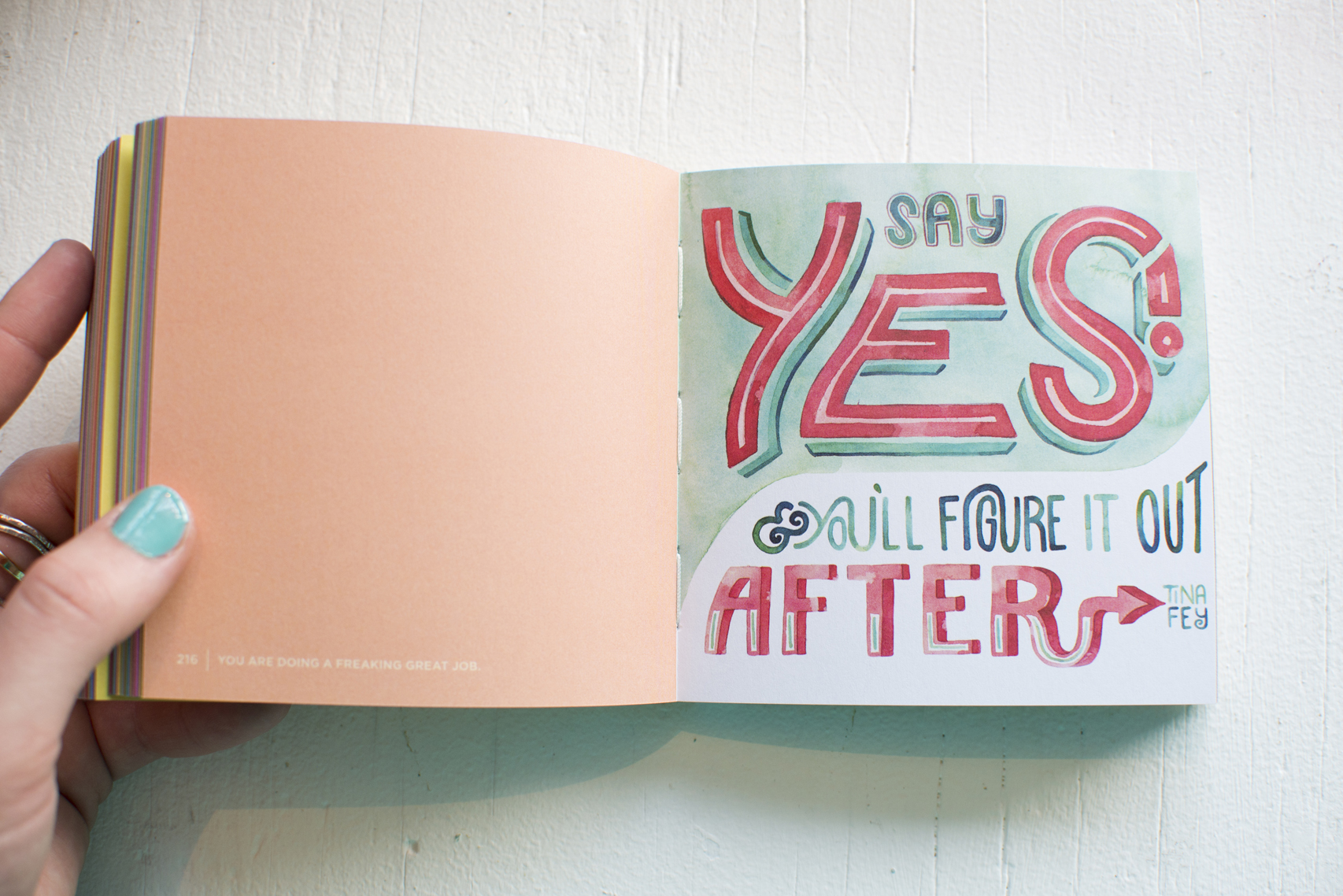 Photo + Illustration by Becca Cahan // Workman Publishing "You are Doing a Freaking Great Job" book