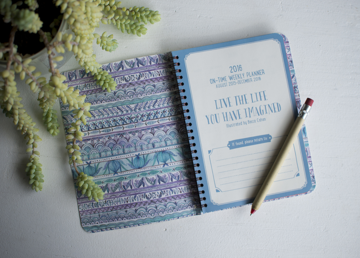 Becca Cahan for Studio Oh! // "Direction of Your Dreams" On-Time Weekly Planner 2015-2016 Planner
