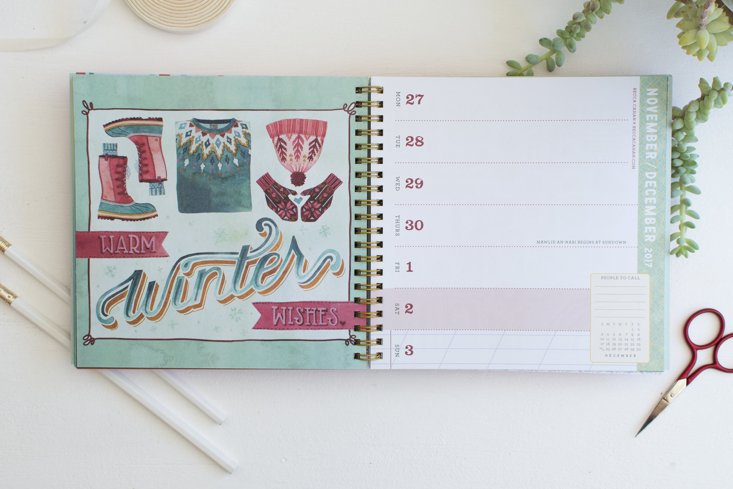 Workman Publishing 2017 Day Planner-Illustration and Photo by Becca Cahan