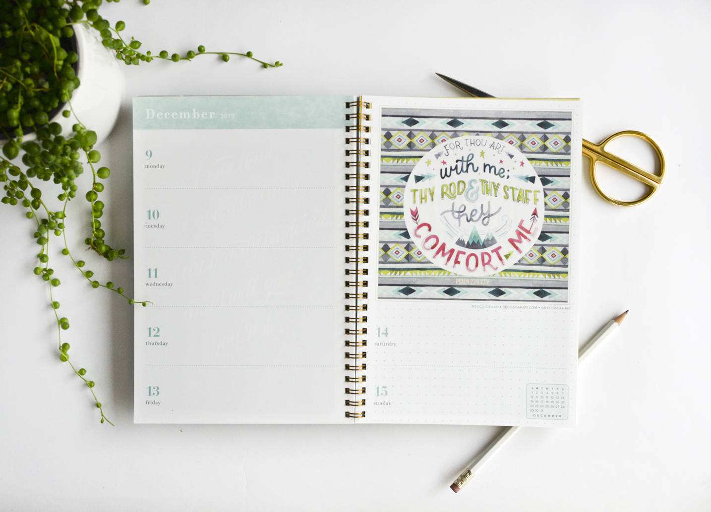  Becca Cahan Illustration X Workman Publishing Illustrated Bible Verse Engagement Calendar Planner 