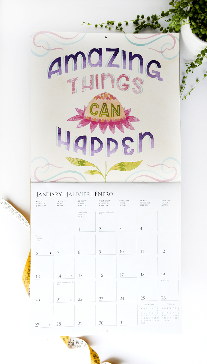 2019 Graphique De France "Live in This Moment" Calendar Illustrated by Becca Cahan