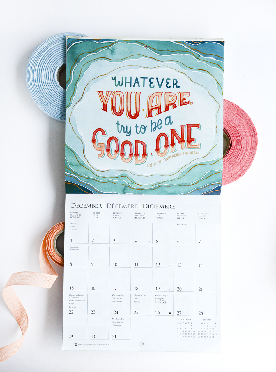 2019 Graphique De France "Happiness is Only Real When Shared" Mini Calendar Illustrated by Becca Cahan