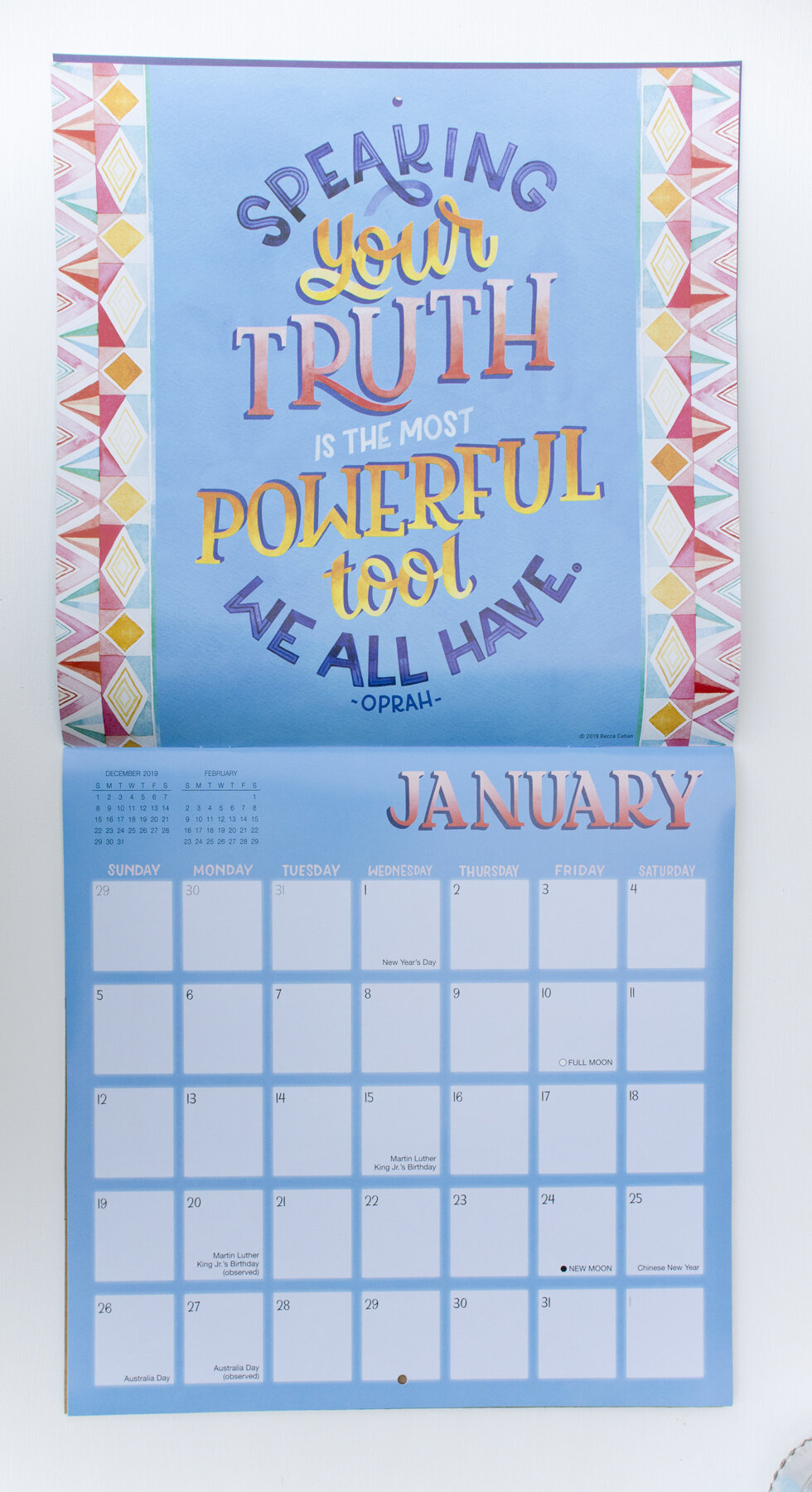 Becca Cahan illustration // She Persisted wall calendar 2020 with Sellers Publishing