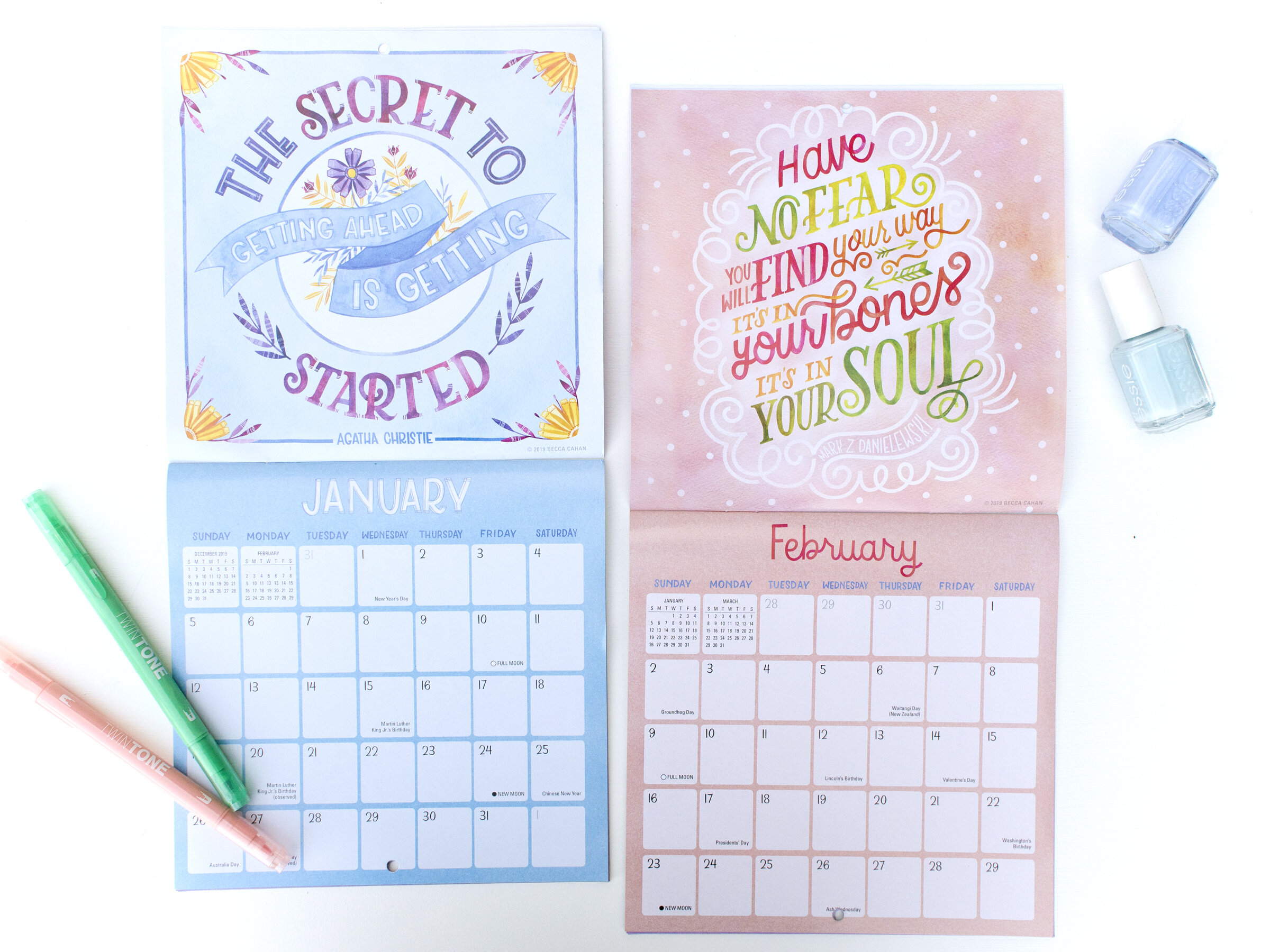 2020 Sellers Publishing "She Persisted" Mini Wall Calendar Illustrated by Becca Cahan