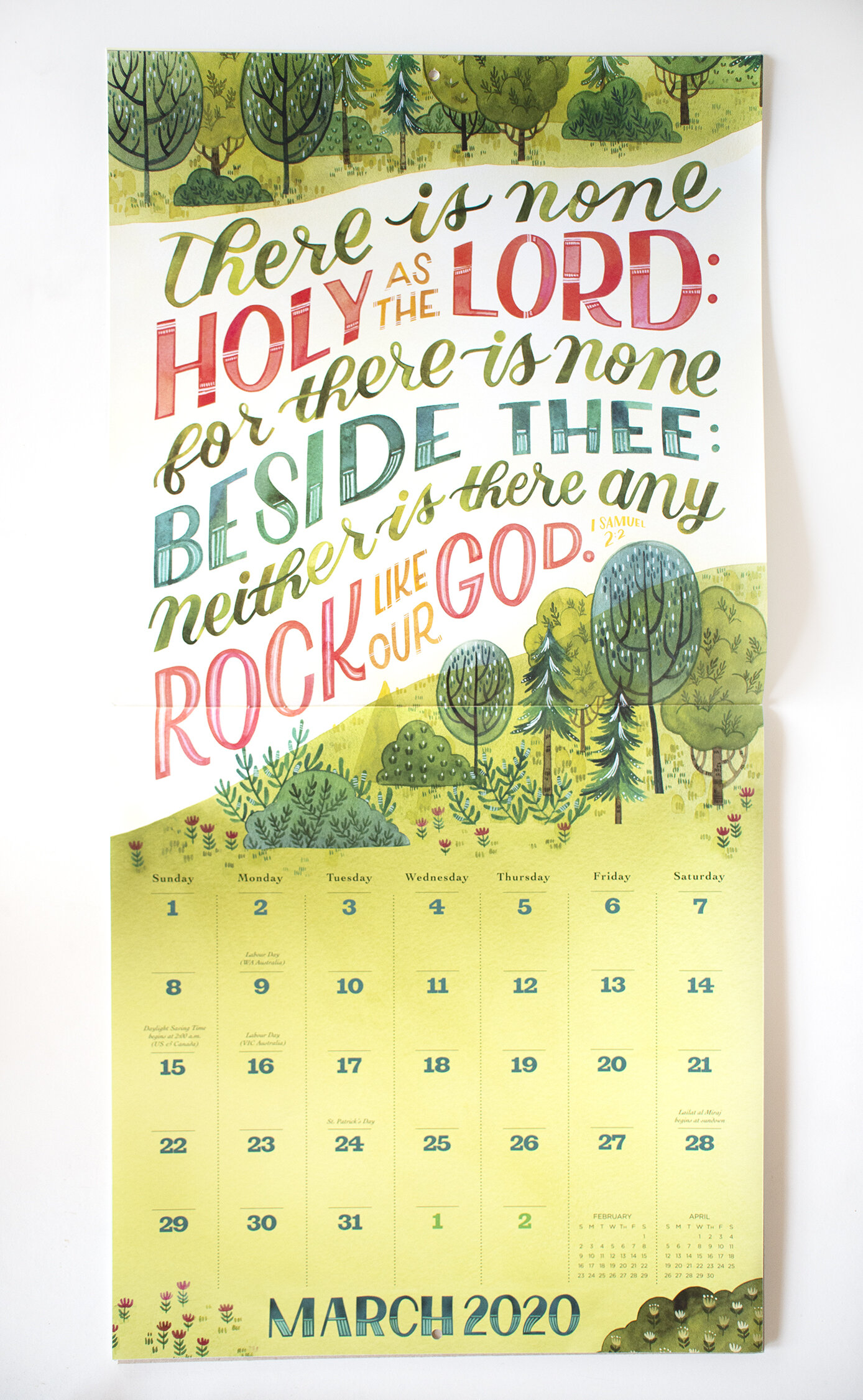 "Illustrated Bible Verses" Workman Publishing 2020 Calendar // Illustrations by Becca Cahan