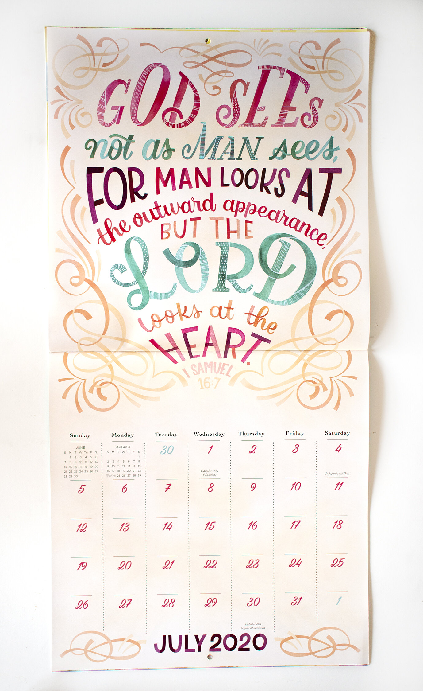 "Illustrated Bible Verses" Workman Publishing 2020 Calendar // Illustrations by Becca Cahan