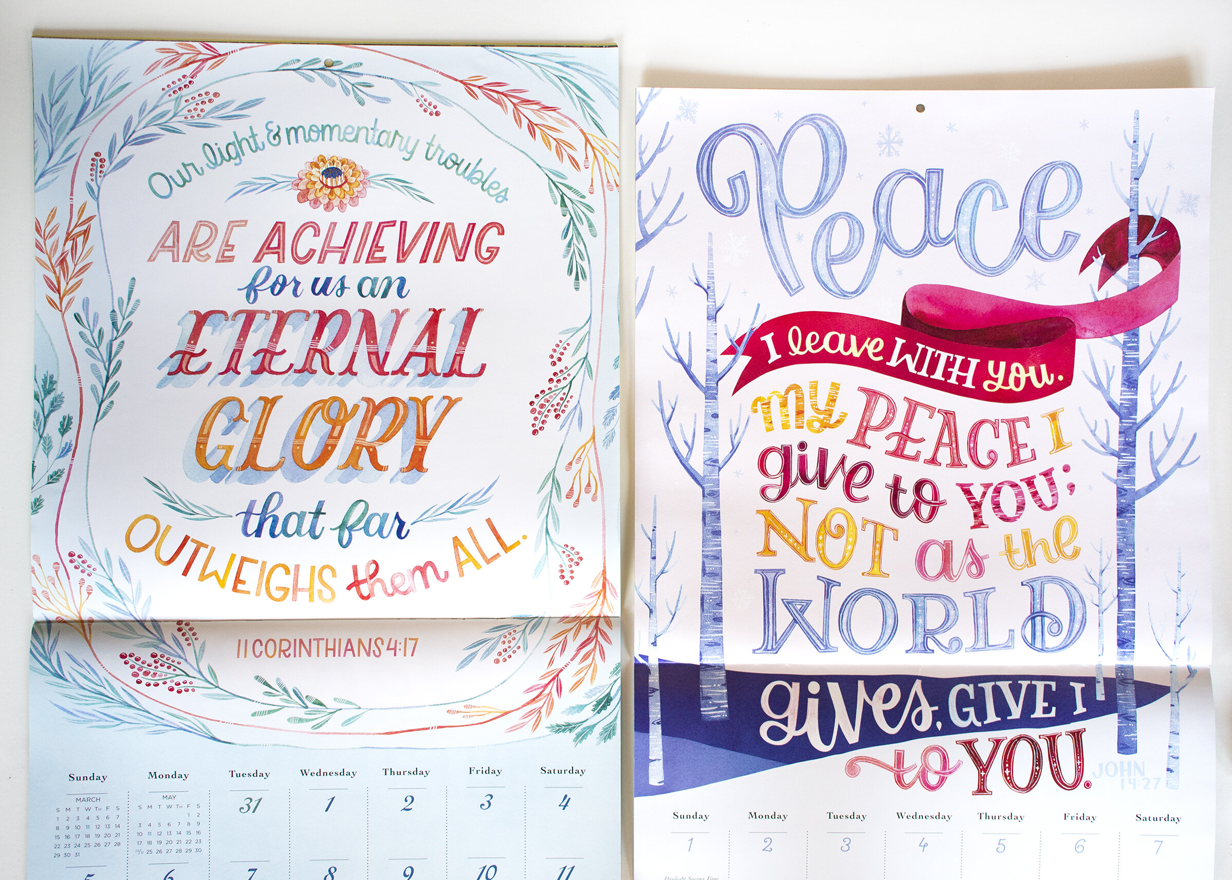 "Illustrated Bible Verses" Workman Publishing 2020 Calendar // Illustrations by Becca Cahan