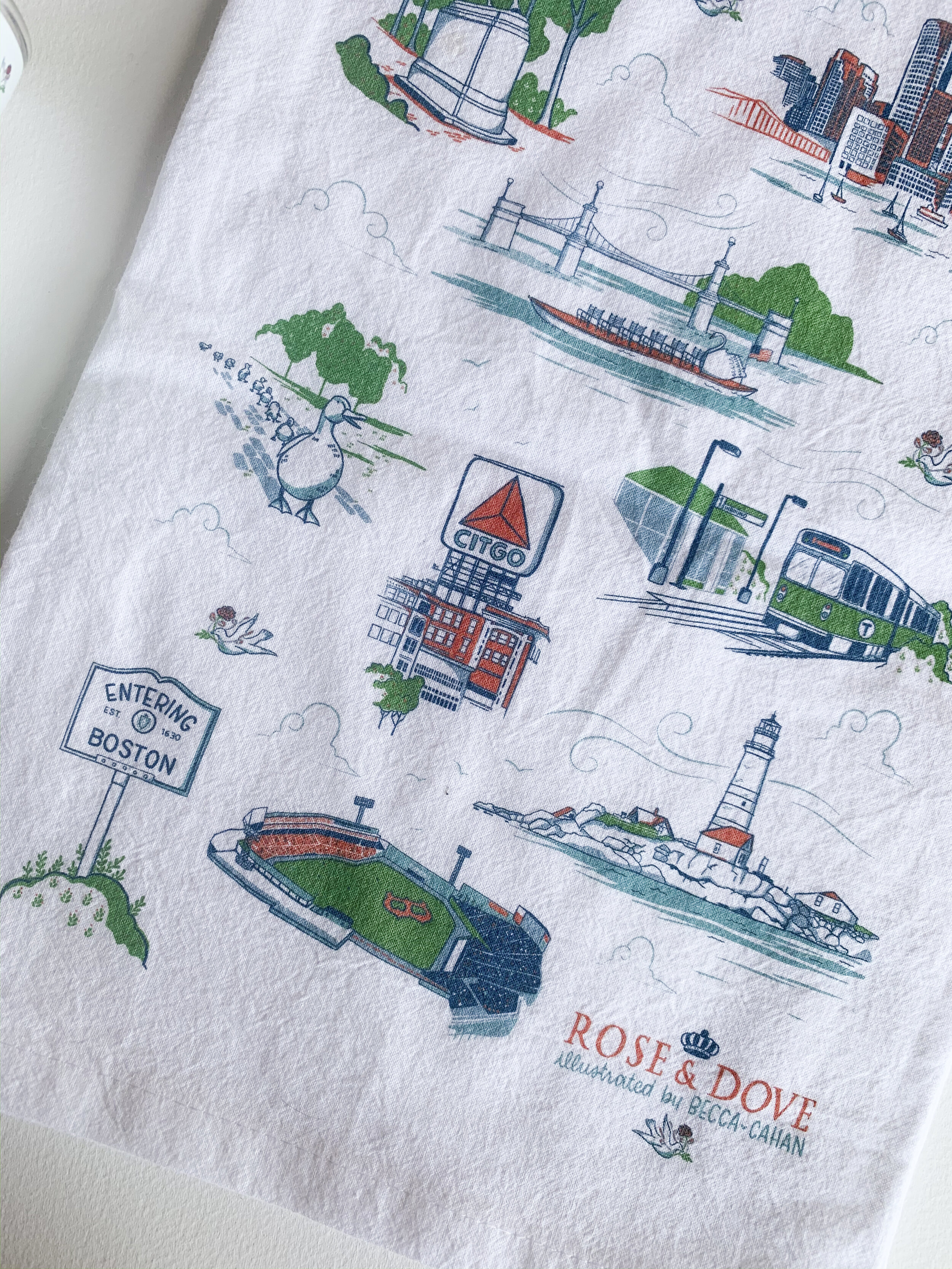 Becca Cahan for Rose and Dove // North Andover and Boston map illustrated products
