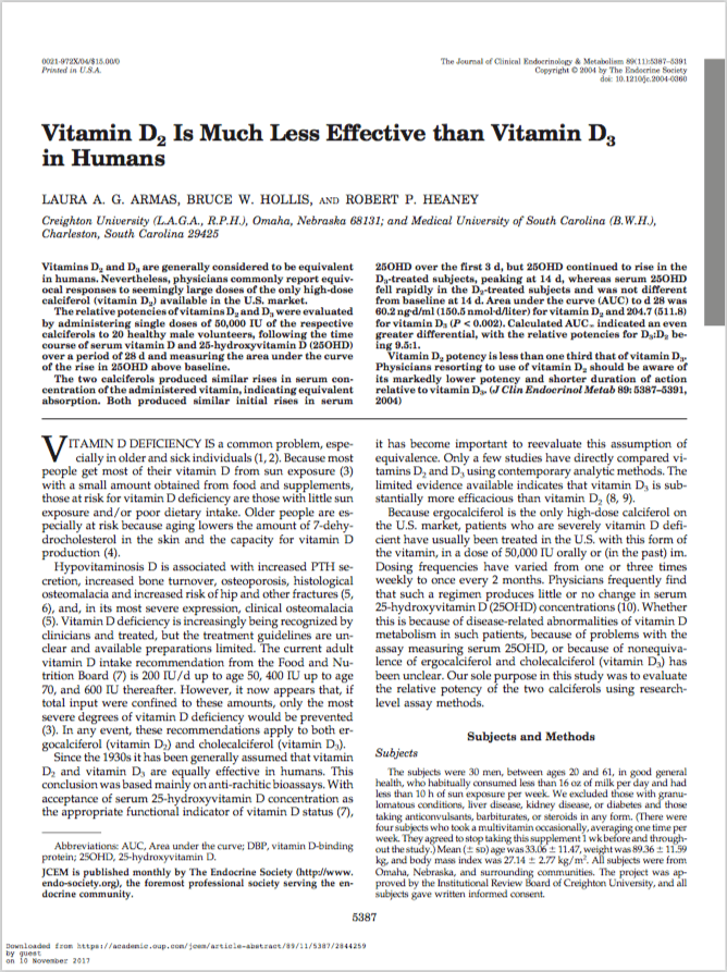 Vitamin D2 is much less effective than vitamin D3 in humans.png