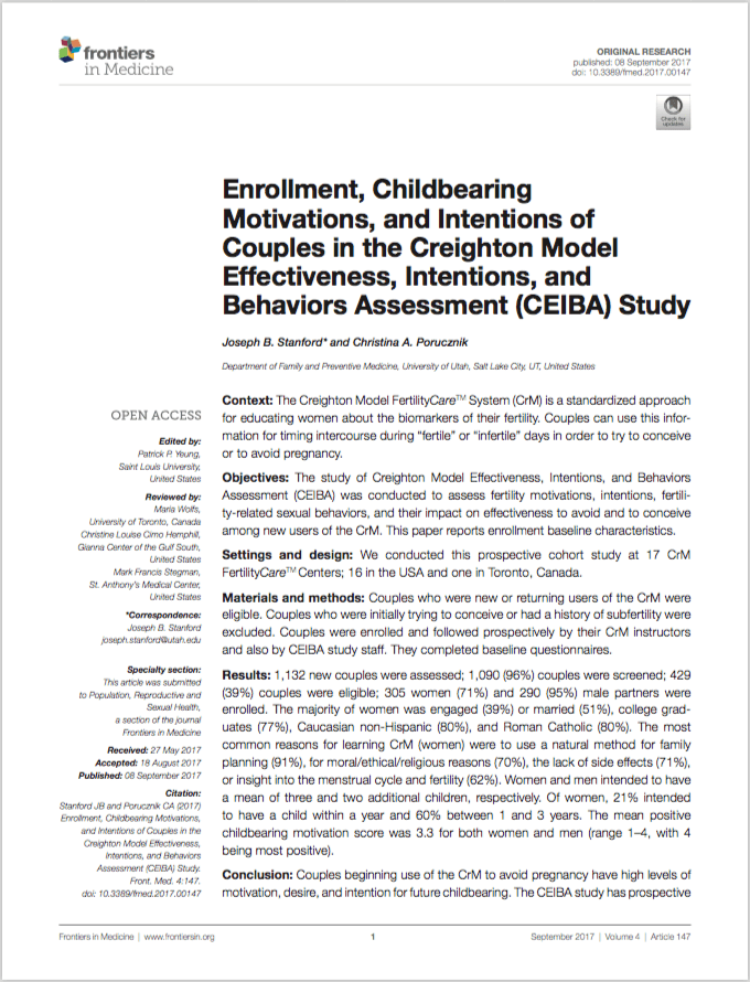 Enrollment childbearing Motivations and intentions of couples in the creighton Model effectiveness intentions and Behaviors assessment ceiBa study.png