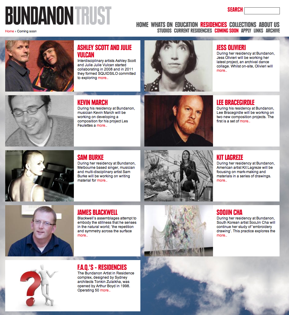 Some of the creative folk at Bundanon in September