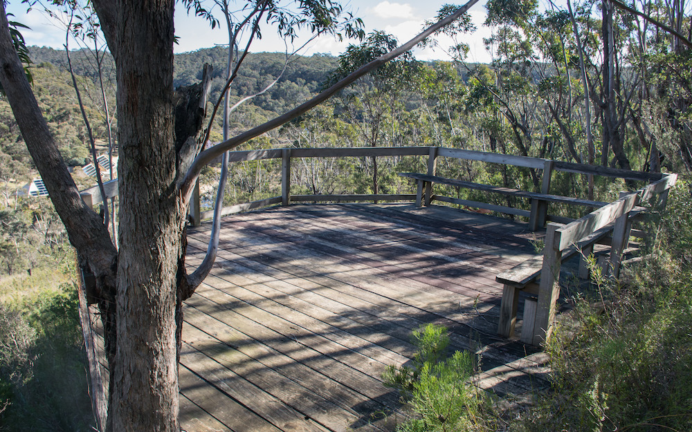 A 5 minute walk up a trail to a viewing platform overlooking the property