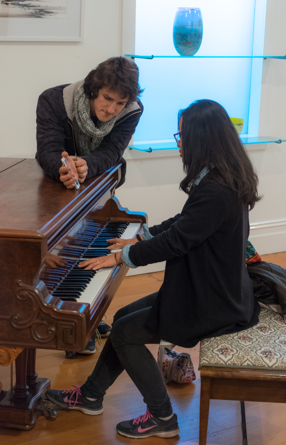 Young Ju Ku plays for the exhibition