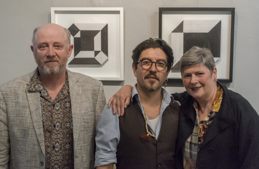 Author Mark O'Flynn, Gallery Director Victor Peralta and Faye Wilson