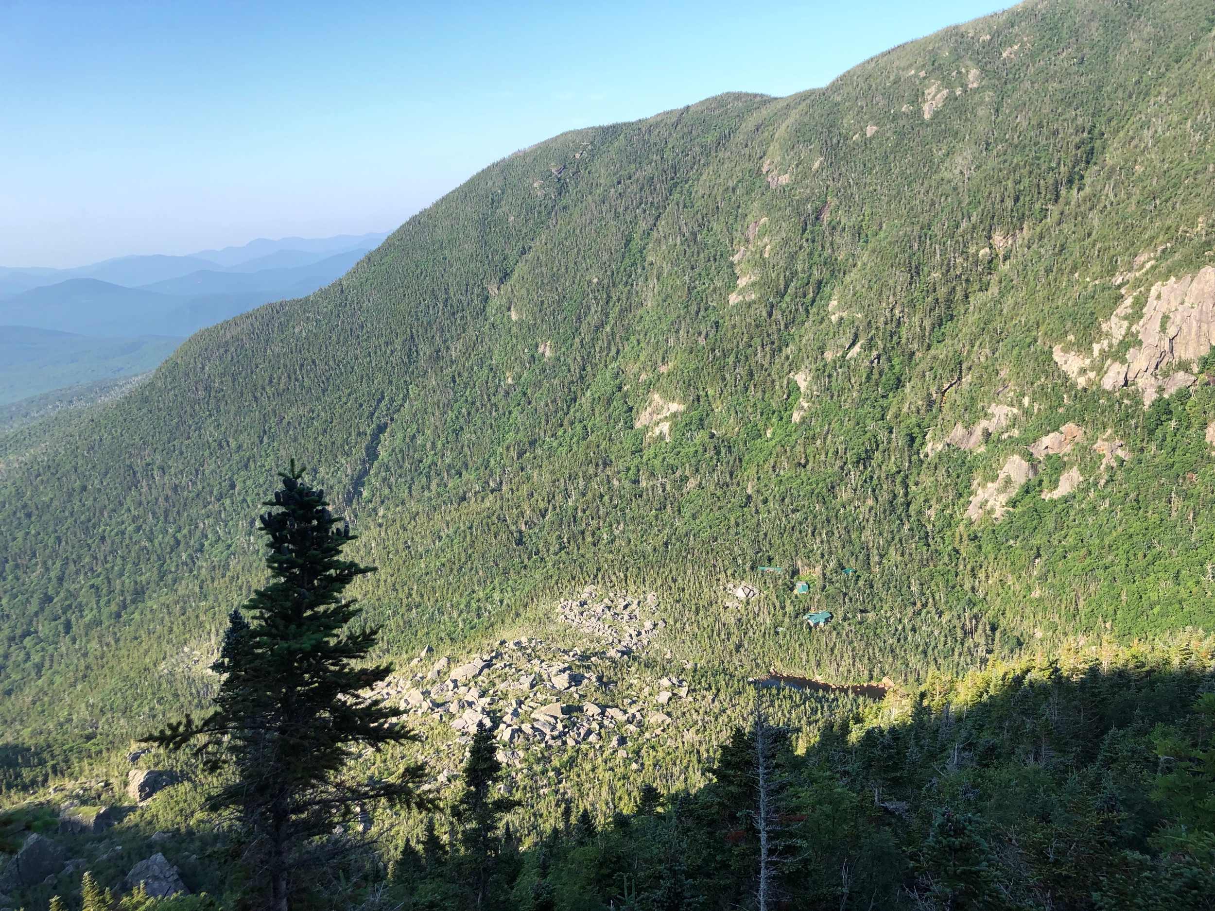 The Carter Notch AMC Hut with Green Roofs Down Below