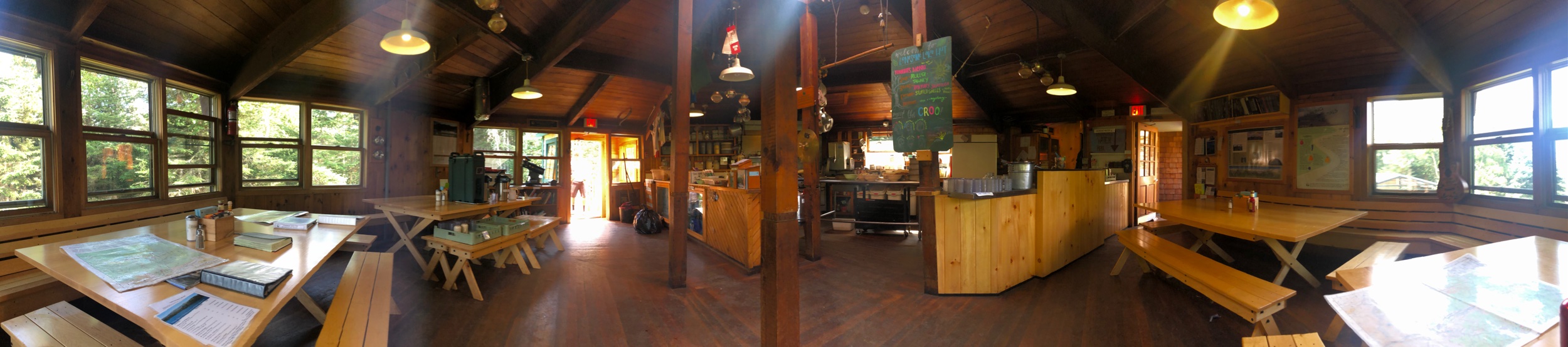 Inside the Lonesome Lake Hut