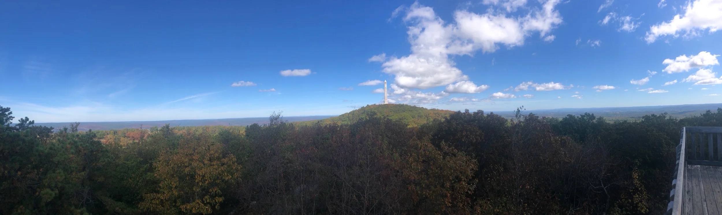 The View Atop High Point with the Vetrans Memorial