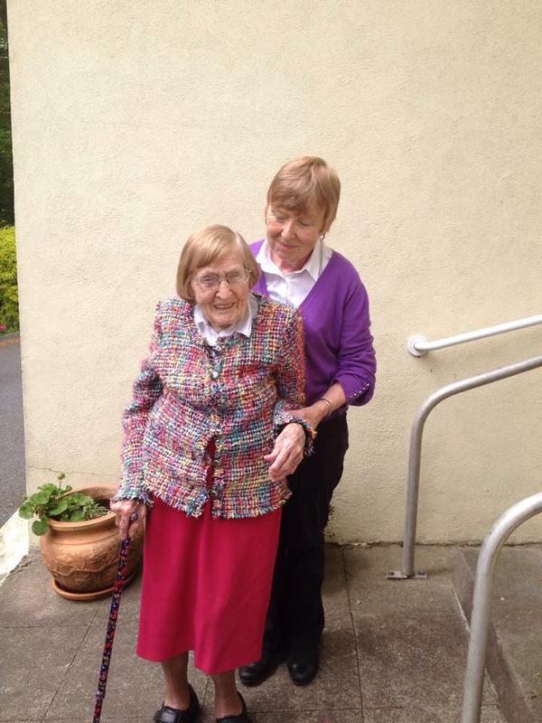 A fantastic 101 year old who wore her rainbow colors to vote. 