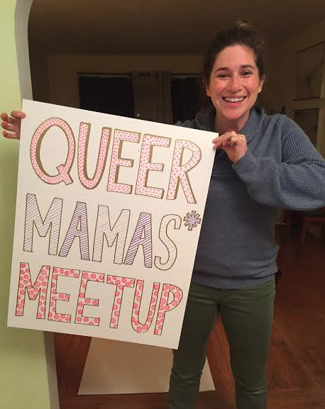 My wife, Toby preparing our signs for our SF Pride meetup! 