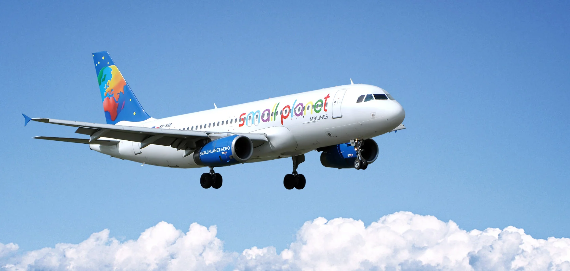 One of Small Planet Airlines colourful Airbuses. Picture: " Not Perfect "
