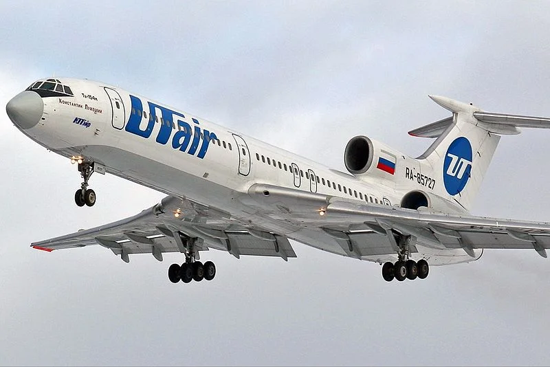 Not to be seen at Russian airports anymore, a UTair Tu-154. Picture: Gennady Misko via Wikipedia