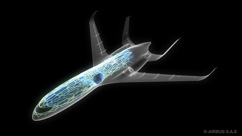 Aircraft will mimic nature, for example, they will have a membrane-like fuselage. Picture: Airbus
