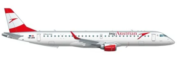 An E195 like the ones that overflew Vienna last New Year's Eve