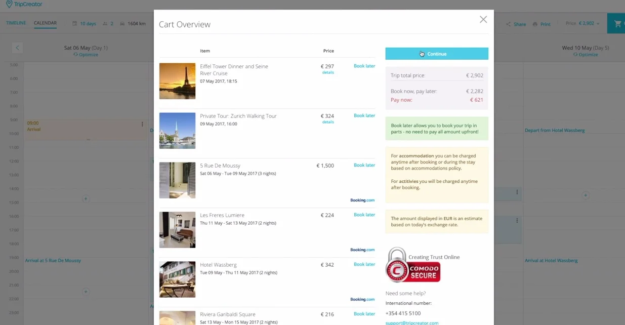 Another practical feature besides the calendar, shareable view : pay everything in one go