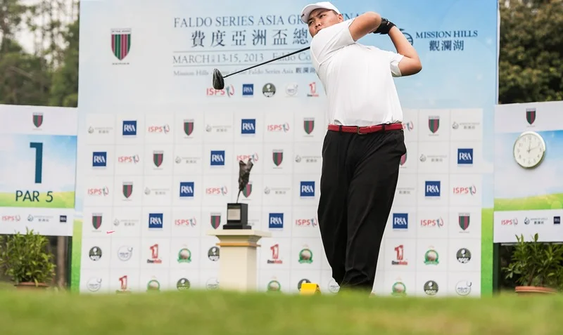Kim Dong-Hyun of South Korea, winner of the 2012 Faldo Series Cambodia Championship, in action during the Asia Grand Final at Mission Hills Golf Club in China in March 2013.