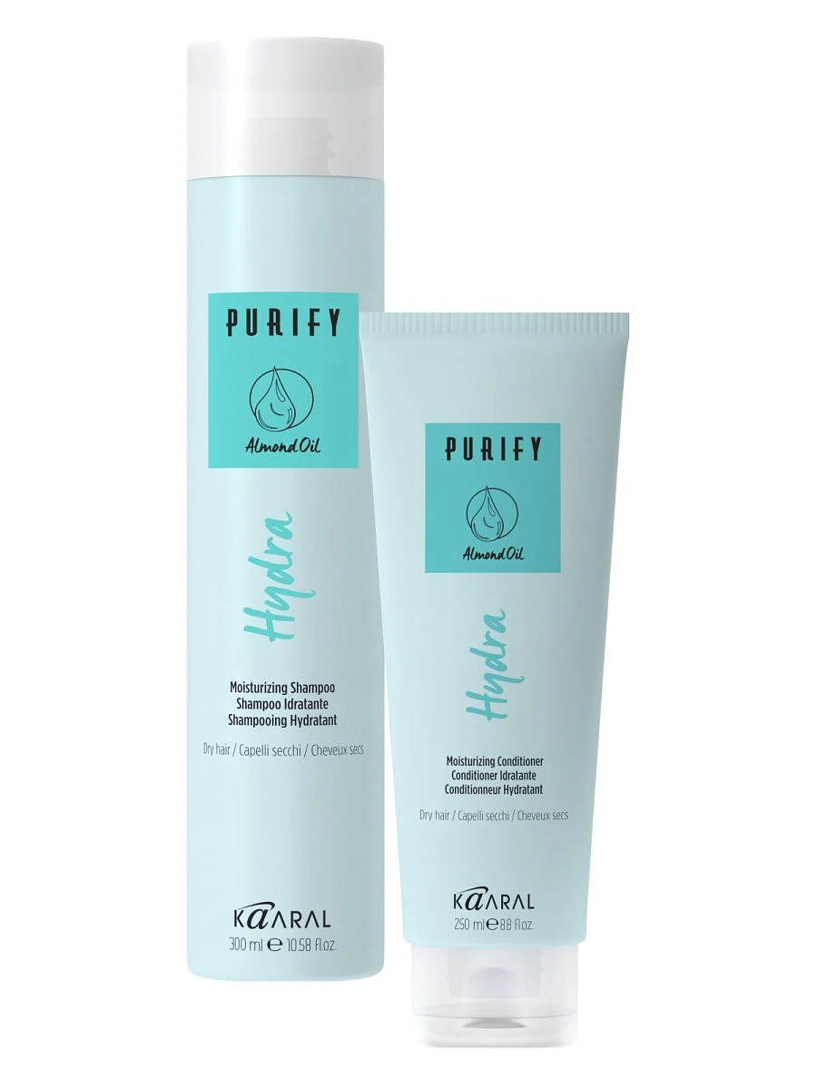 HYDRA MOISTURISING SHAMPOO & CONDITIONER IDEAL FOR DRY HAIR Formulated specifically for hair that is dry and stressed out. Its deep conditioning formula is enriched with rice milk protein to deliver instant moisture and nutrition. Sweet almond oil softens and adds shine. Allowing hair to look gorgeous, nourished and full of life.