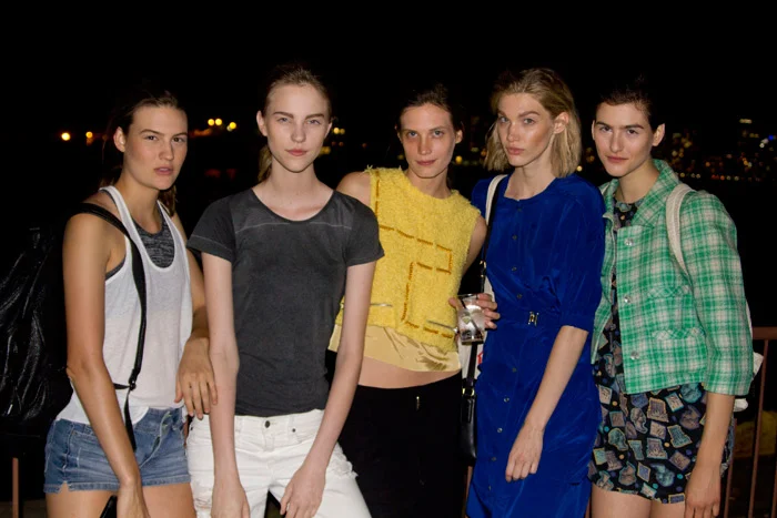 Models and the street-style set at the Opening Ceremony Spring 2014 after-party . 