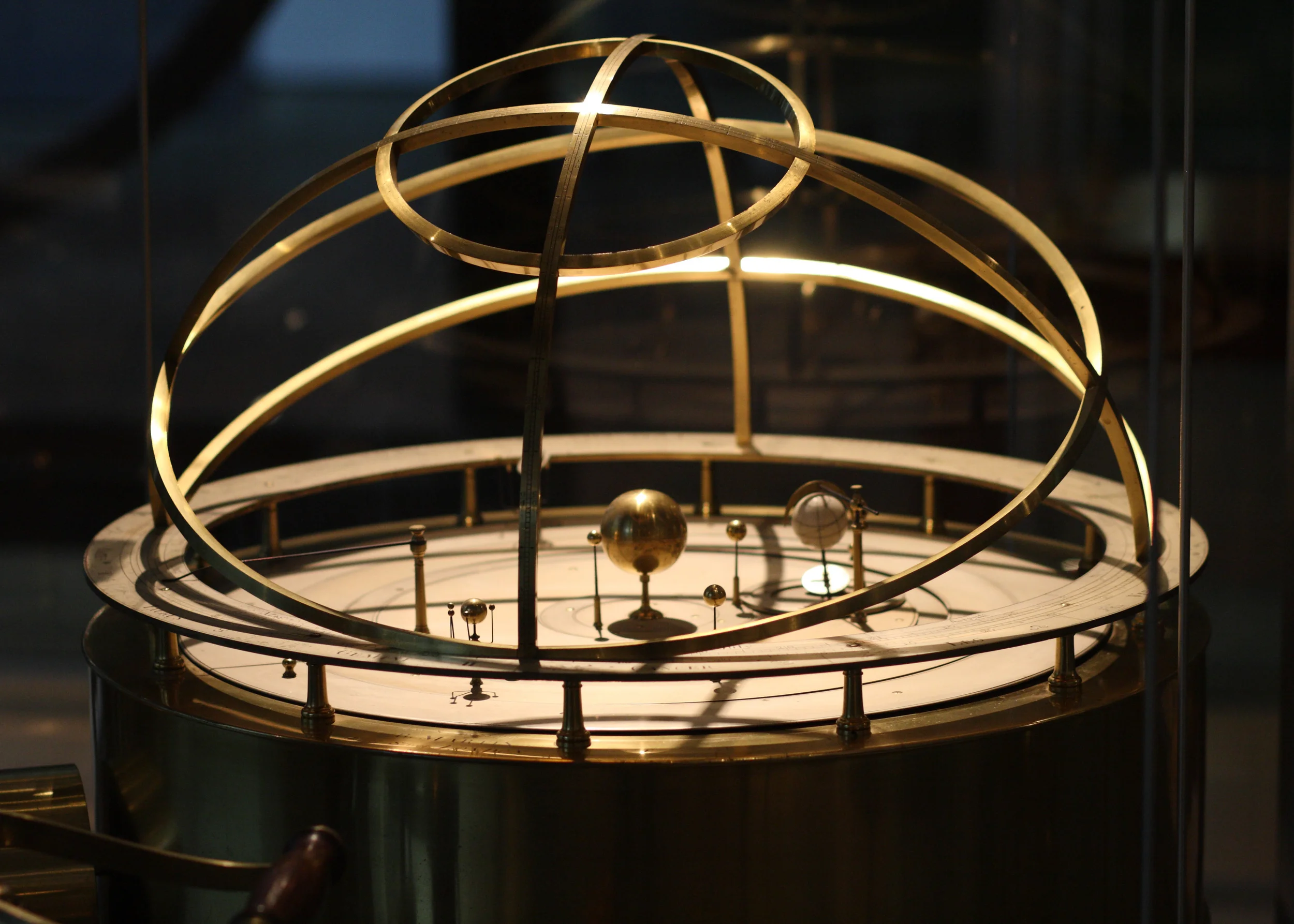 An orrery made by Benjamin Martin in London in 1767, currently on display at the Putnam Gallery in the Harvard Science Centre