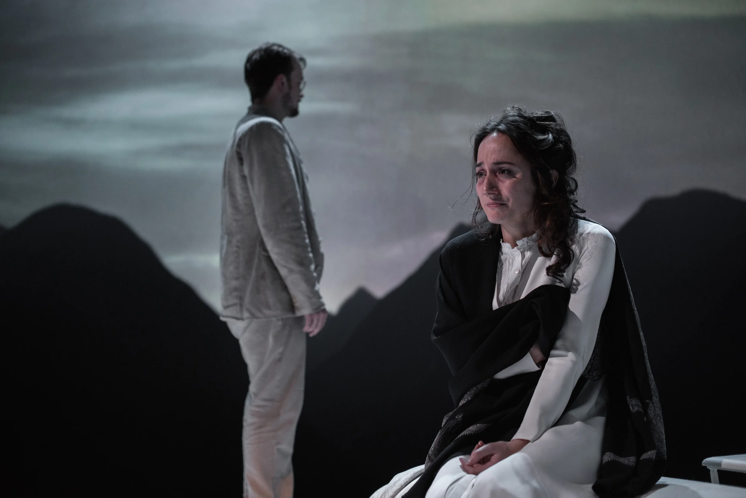 Jolyon Coy & Lydia Leonard in Little Eyolf (Almeida Theatre). Photo: Hugo Glendinning
