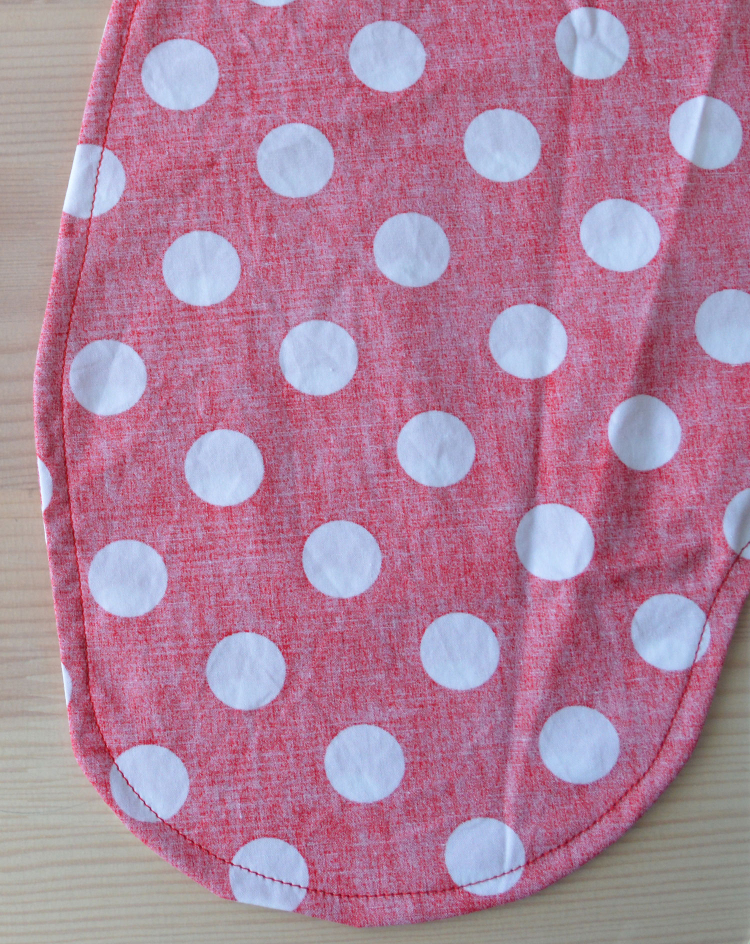 The finished french seam around the pocket edge.
