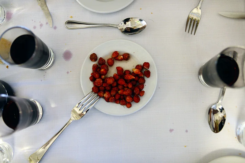 CAFE SOSTANZA. FLORENCE ITALY. OCTOBER 2012. WILD STRAWBERRIES AND BUTTER CHICKEN. AND THEN WE WENT TO THE TRAIN STATION.
