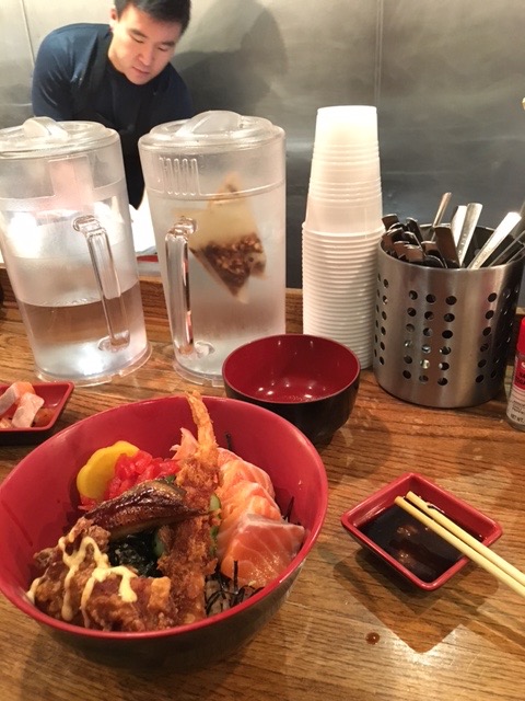 First sushi/teriyaki bowl