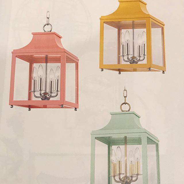 The new Mitzi collection by @hudsonvalleylighting is exactly what your home needs for an exciting pop of color! Have fun with your decor. Color is in ! We love the &ldquo;Leigh&rdquo; lanterns and sconces 😍