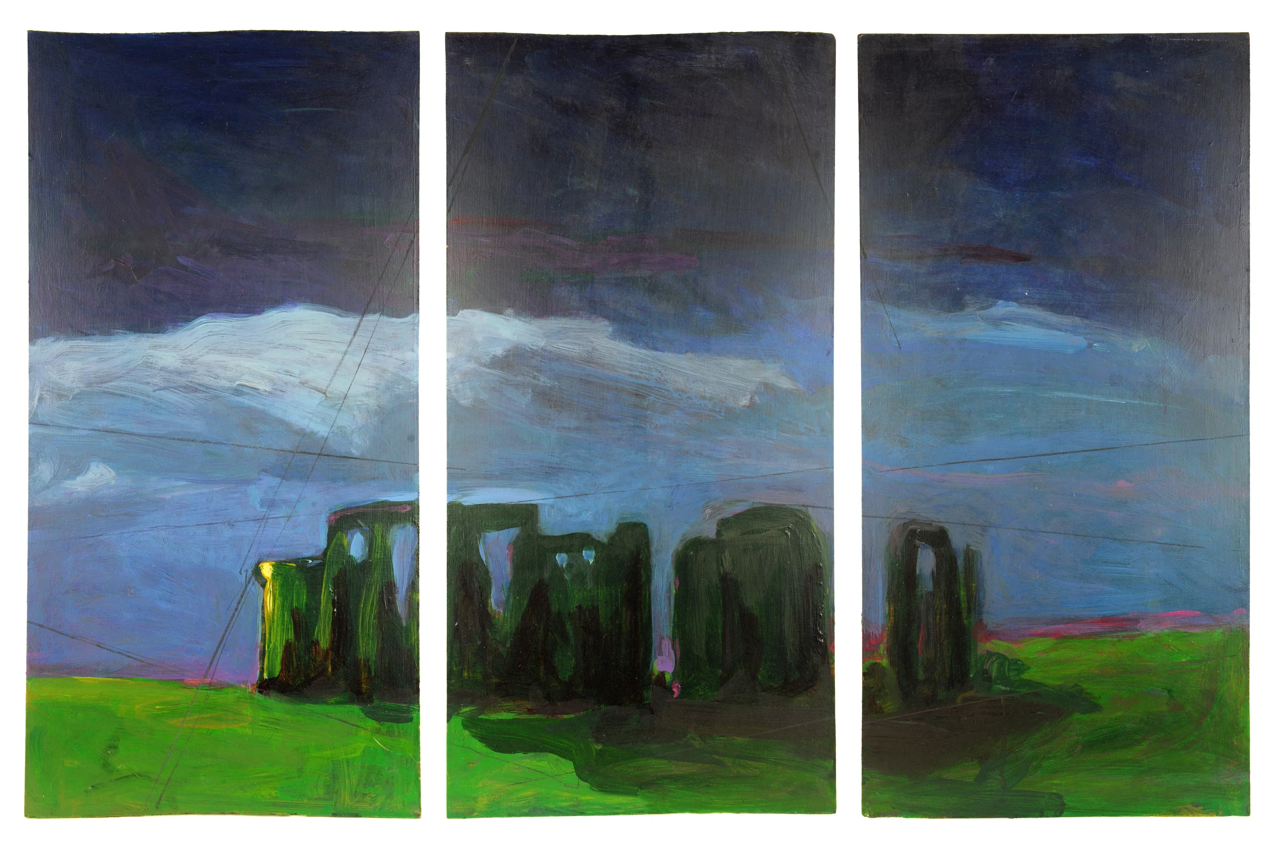 triptych. oil on board. 36" x 30"​