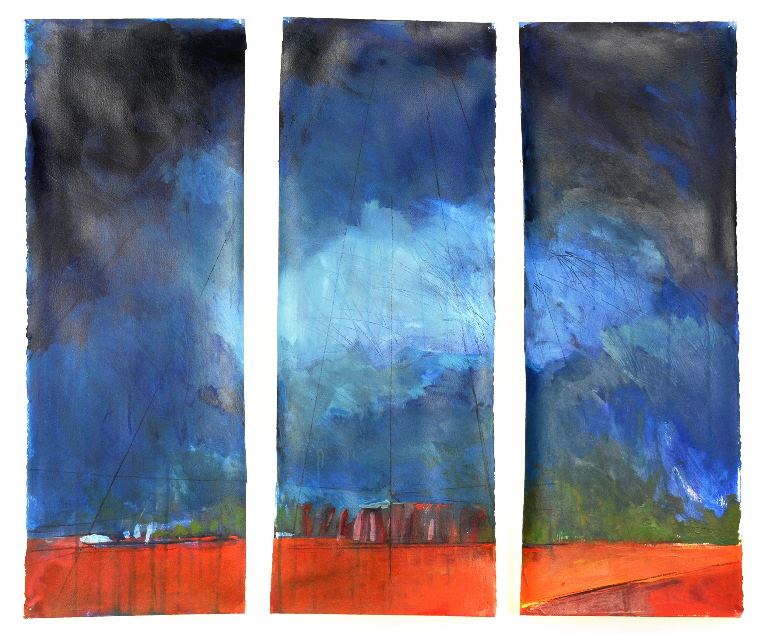 ​framed triptych. acrylic on paper. 33" x 40"