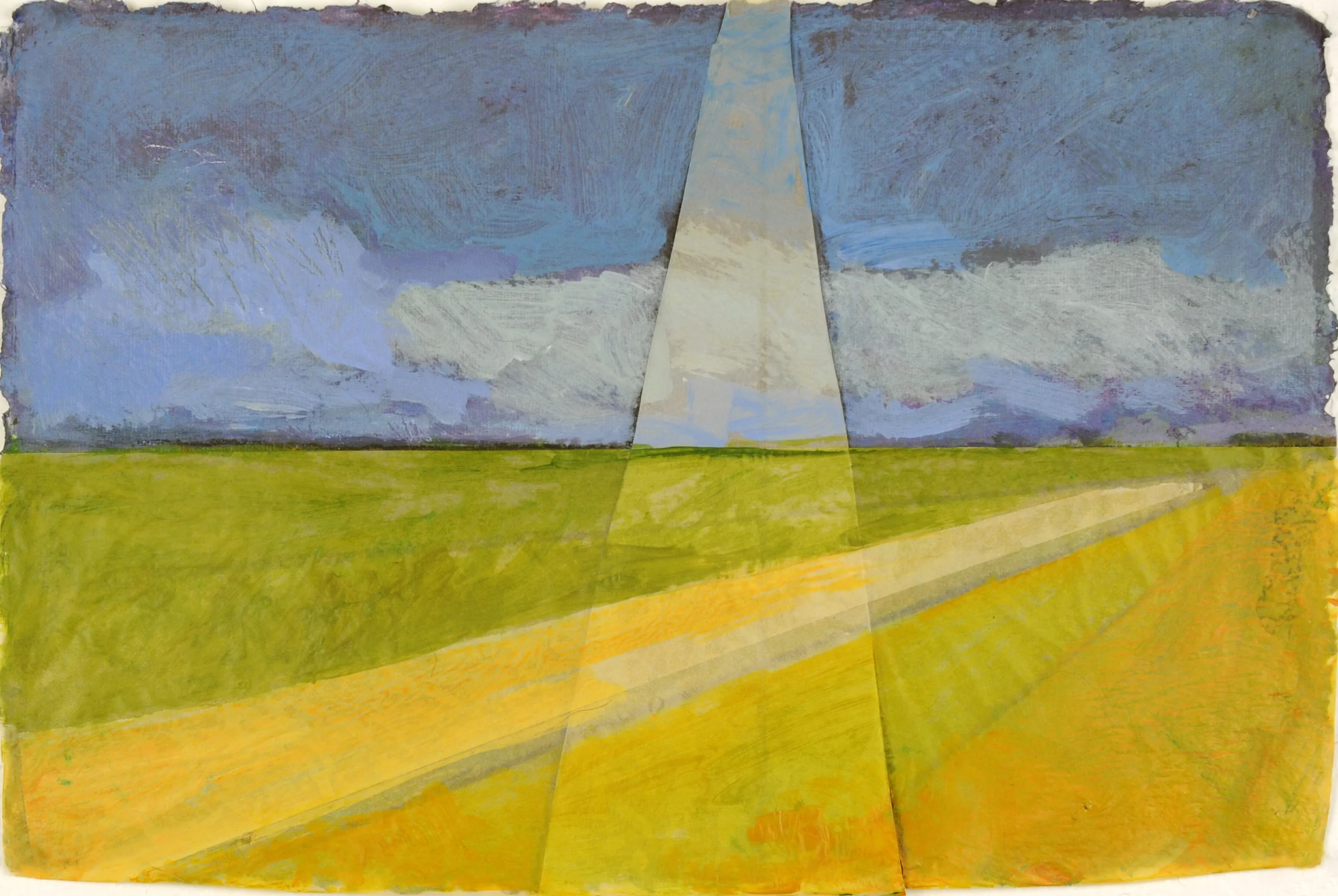  ​montage. acrylic on paper. 12" x 18" 