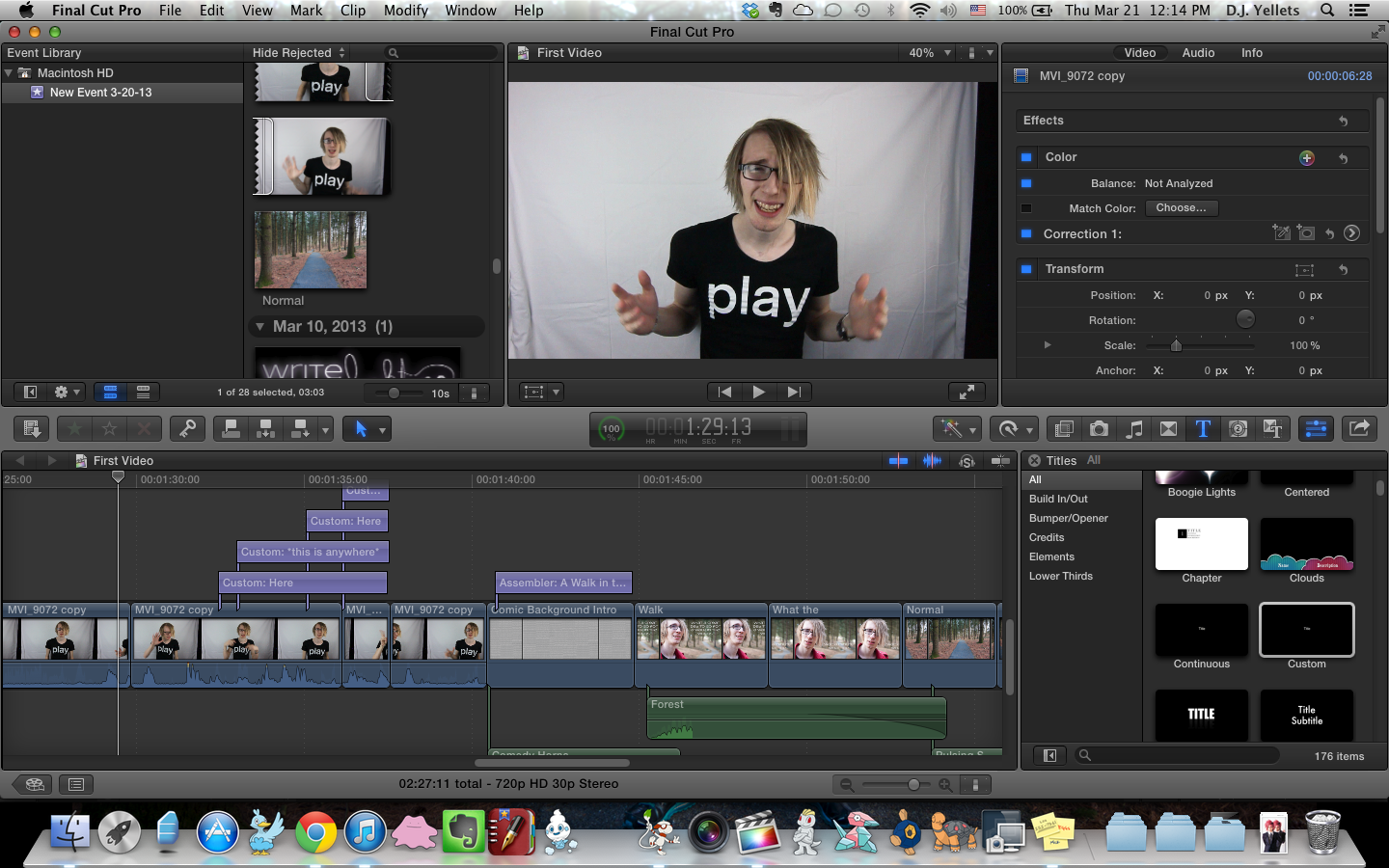 in the process of editing a video.