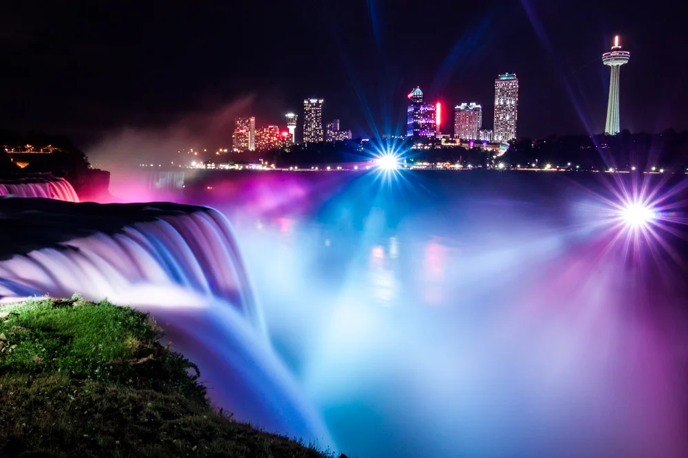 Beautiful Niagara Falls Colorful Night Time Write Lighting.jpg