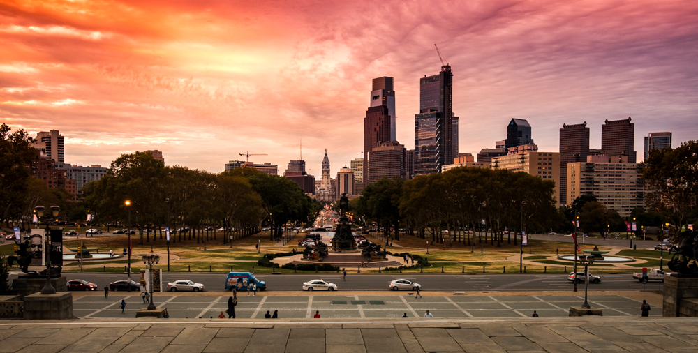 Write Lighting Sunset Philly PA Art Museum Rocky Steps Urban Cityscape Photography.jpg