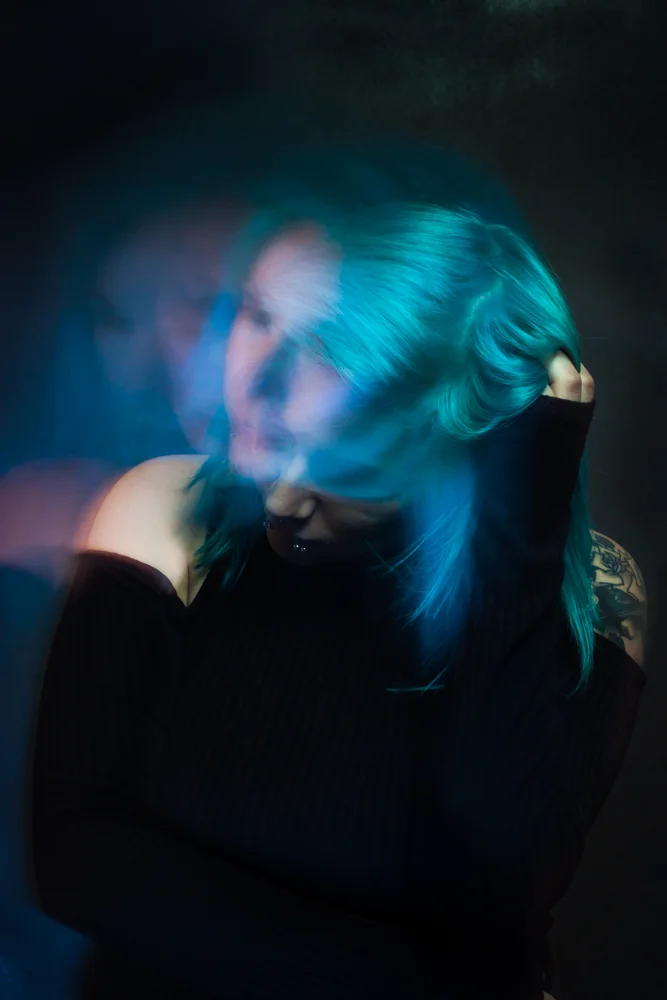 Write Lighting Multiple Exposure Portrait Photography Blue Hair.jpg