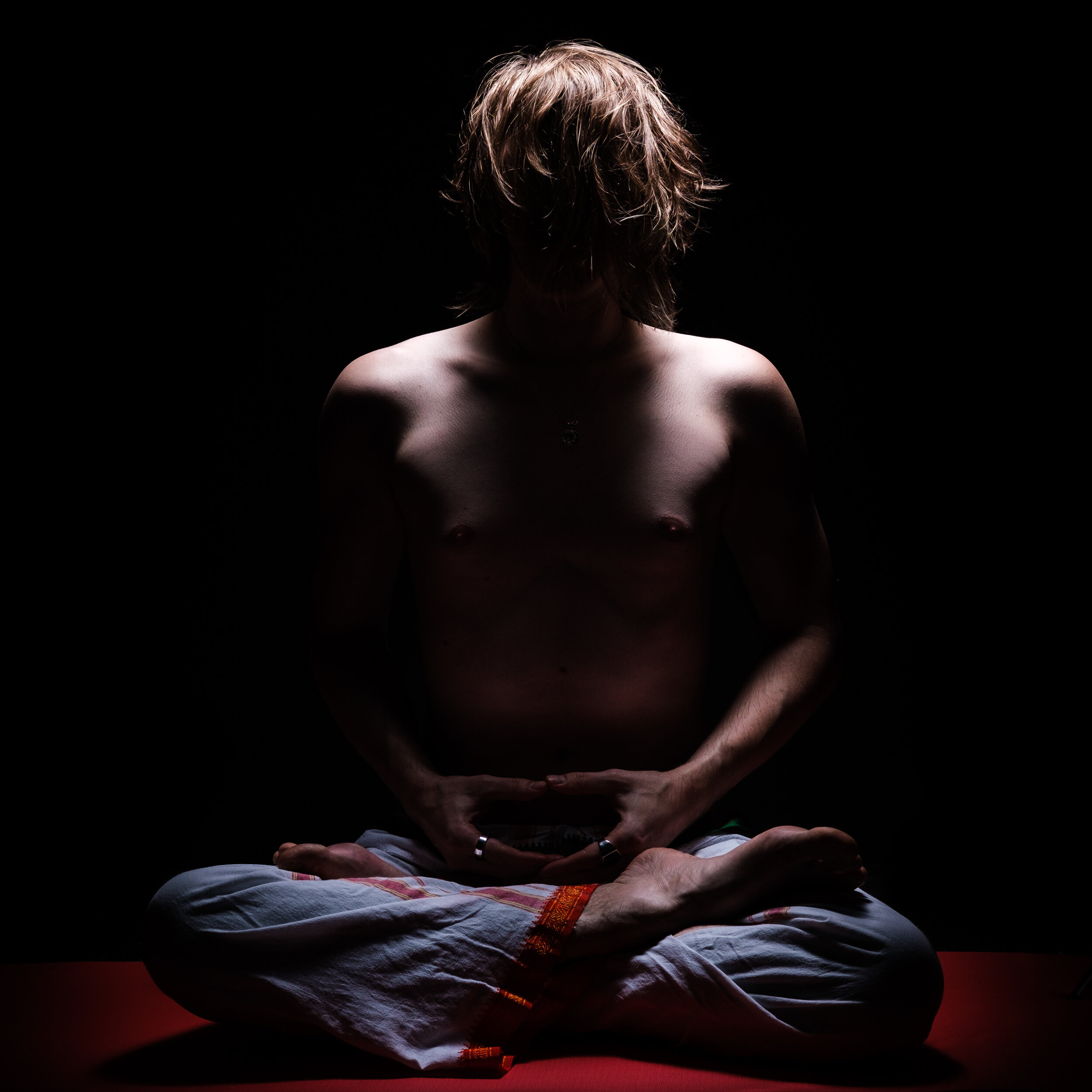 Modern Yoga Meditation Pose Dark Photography.jpg