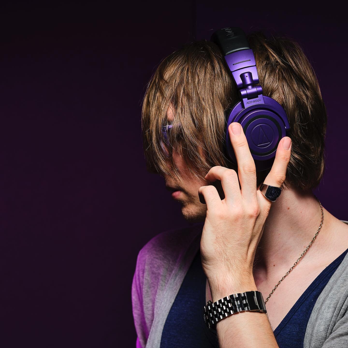 I LOVE these Audio Technica headphones so much. I&rsquo;ve already gushed over them on my personal channel @djyellets but I wanted to shoot a better photo. I love color matching in photos. Since these headphones were purple, I went for a deep purple 