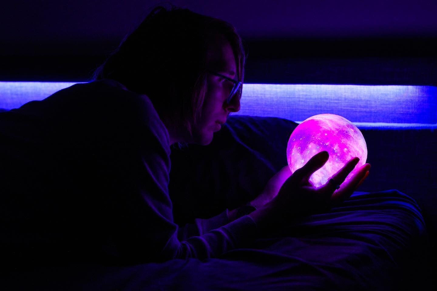I love messing around with color in lighting and I love when the props themselves are also colorful. Who isn&rsquo;t entranced by a full purple moon? No? Just me?

#lancasterpa #fullmoon #conceptart #moodygrams #purpleaesthetics #portraitphotography 