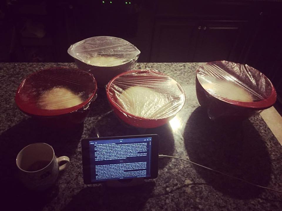 The overnight proofing on this recipe always sneaks up on me. It has to rest at room temp for an hour and change before you punch it down gently and move it to the fridge overnight. I always roll my eyes at myself, forgetting about this mini baby-step every time, but if we're being honest the quiet time to myself is always very nice. 